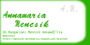 annamaria mencsik business card